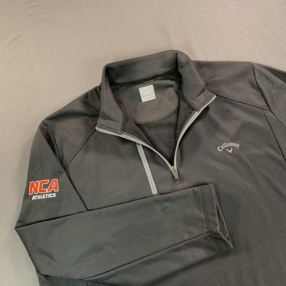 Callaway Jacket Mens 2XL Black 1/4 Zip‎ Softshell Golf Pullover NCA Athletics